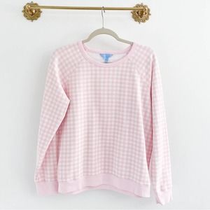 Draper James Natalie Sweatshirt in Pink Gingham
